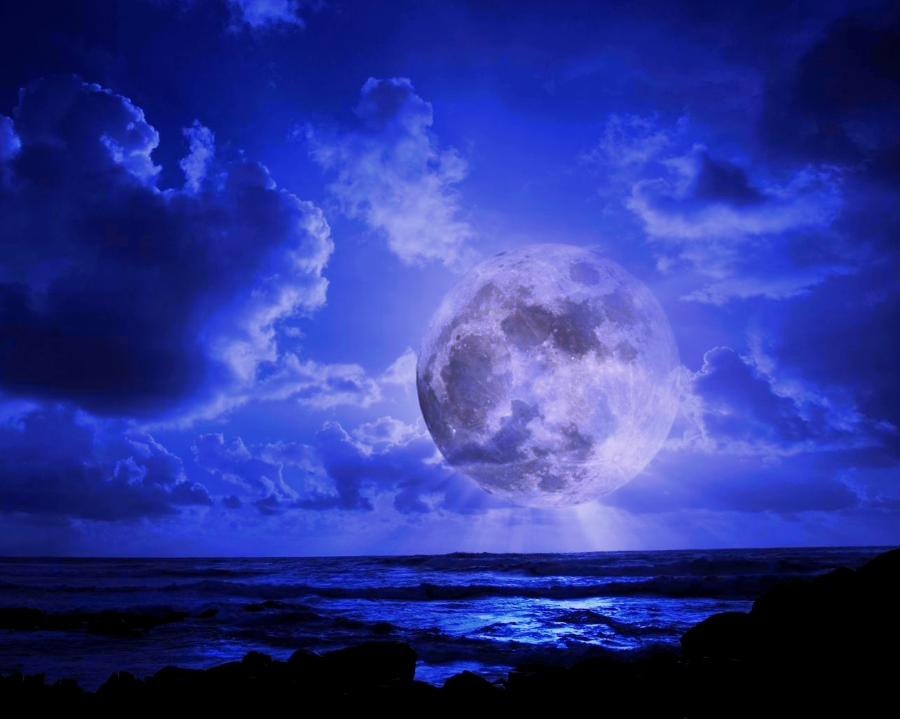 full moon beach ocean clear light night hd wallpaper 861828 v3