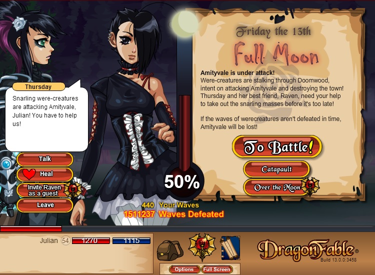 Full Moon has reached 50% progression - special quest unlocked! :D

Another day, another medal.