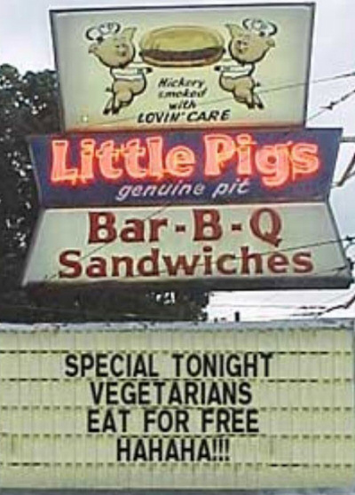 funny bar b q sign