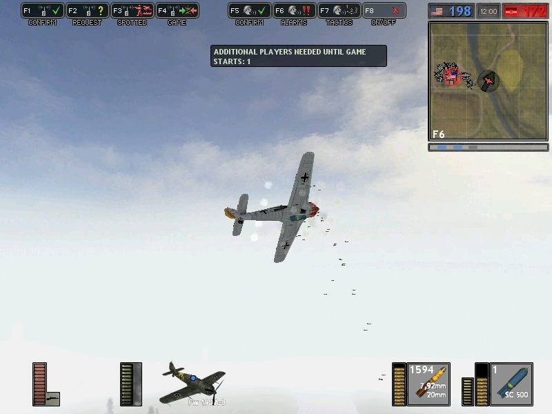 FW-190 firing its 7,92mm machineguns and 20mm cannons. Look at the bullet capsules falling :P

~Took from Battlegroup 42, a mod for Battlefield 1942