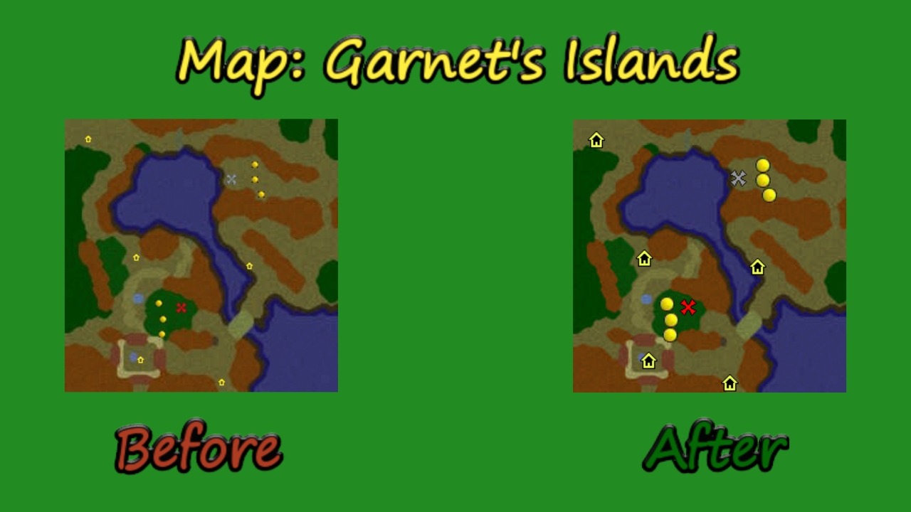 Garnet's Islands: Before and After