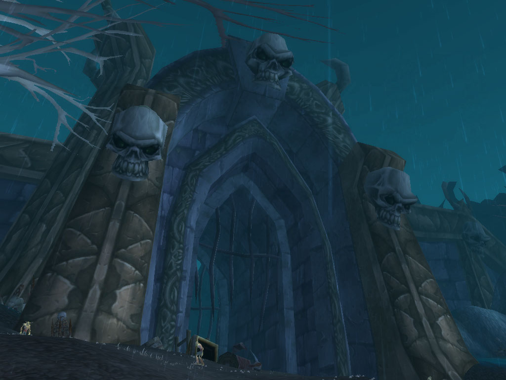 Gates of Deatholme, home to many undead, including Dar,khar a betrayer to the blood elves.