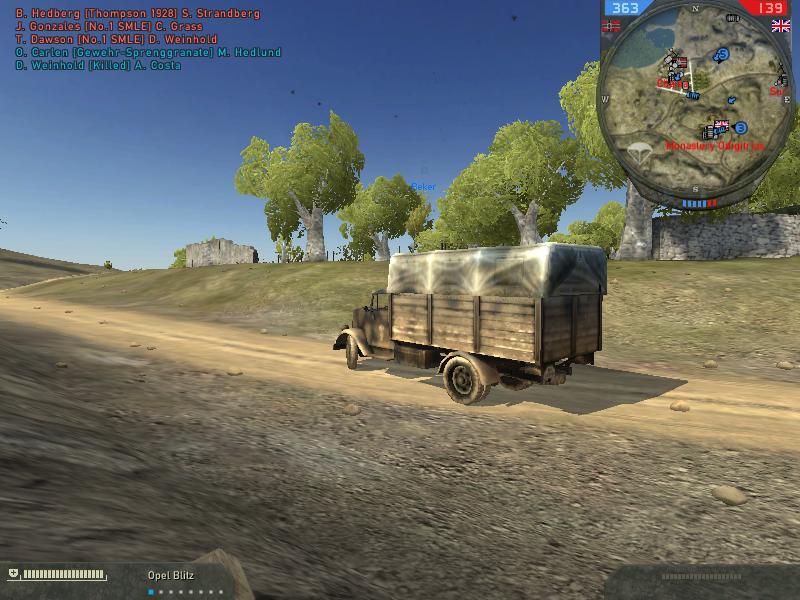 German Opel Blitz. For some reason, I wanted to take this screenshot. Don't know why...

~Took from Forgotten Hope 2, a WW2 mod for Battlefield 2.