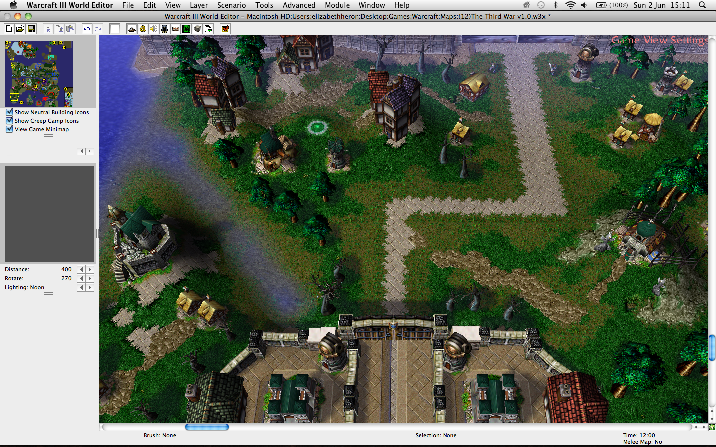 Gilneas - Don't ask me why I added that road.  I liked making Gilneas due to the wide variety of doodads I could use and the curious blend of dark doo