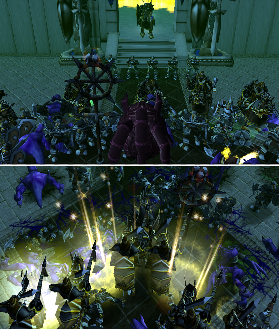 "Glorious Charge"

Outside the palace, chaos forces were fighting against Neon Knights. While Neon Knights did manage to keep attackers at bay the c