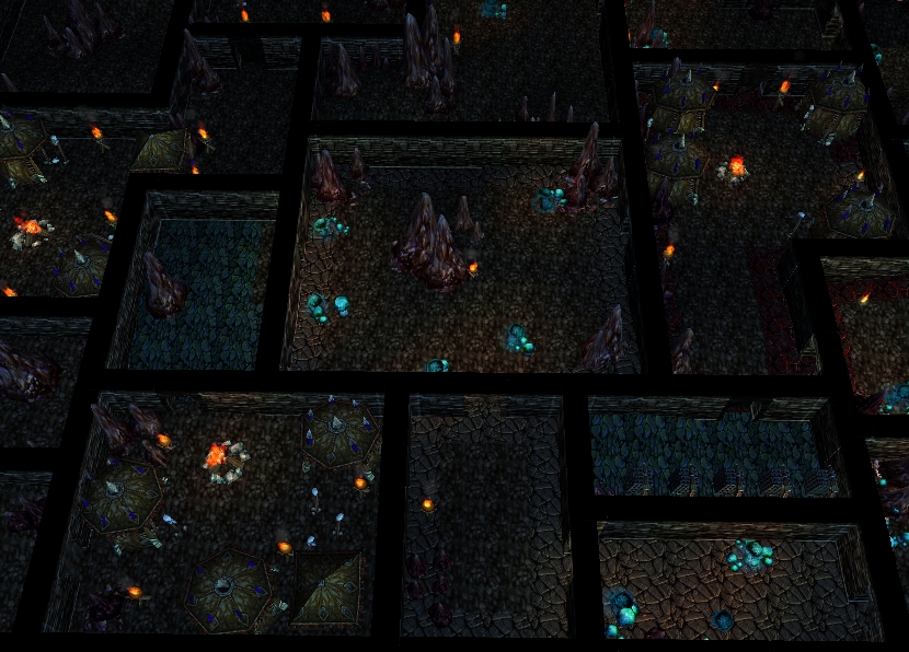 GoblinCave

I've made enough variations of the walls Misha made me that I could re-do Diablo I, and this is the catacombs version used to create a m