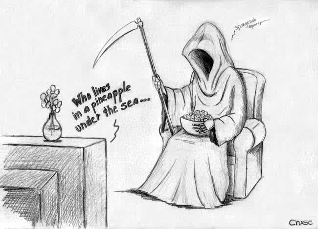 grim reaper and spongebob