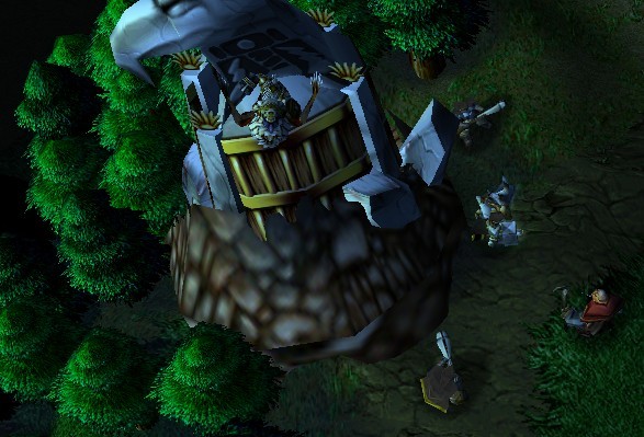 Gryphon Keep. In order to get the dwarves, you need Buzan to get near their leader, Modi Stonesmith.