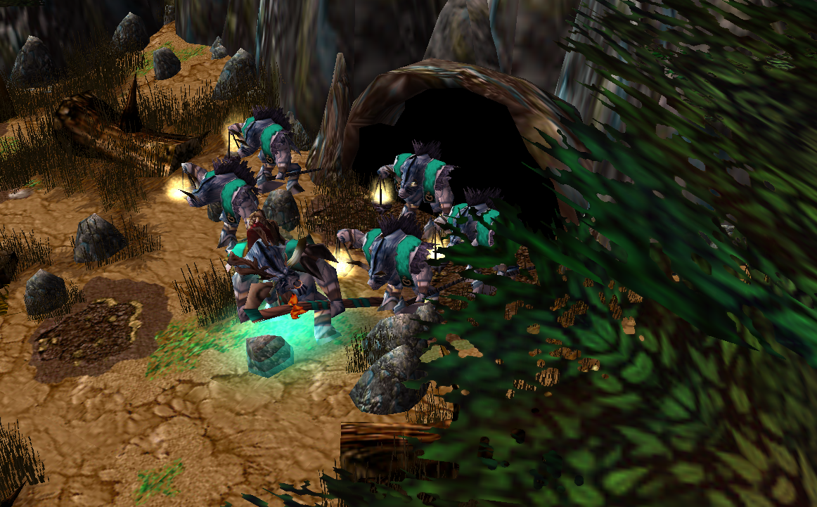 Hamuul Runetotem and his taurens finally reached the end of the underground Talondeep Path from Ashenvale and the sight of the Stonetalon mountains an