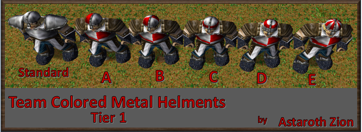 Helment T1 team color testing. 5 variants tested to determine which is the best Team Colored variant to add to the regular models in the Hive Database