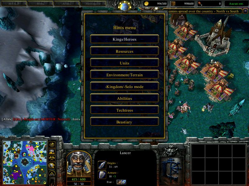 help (ex hints) menu
