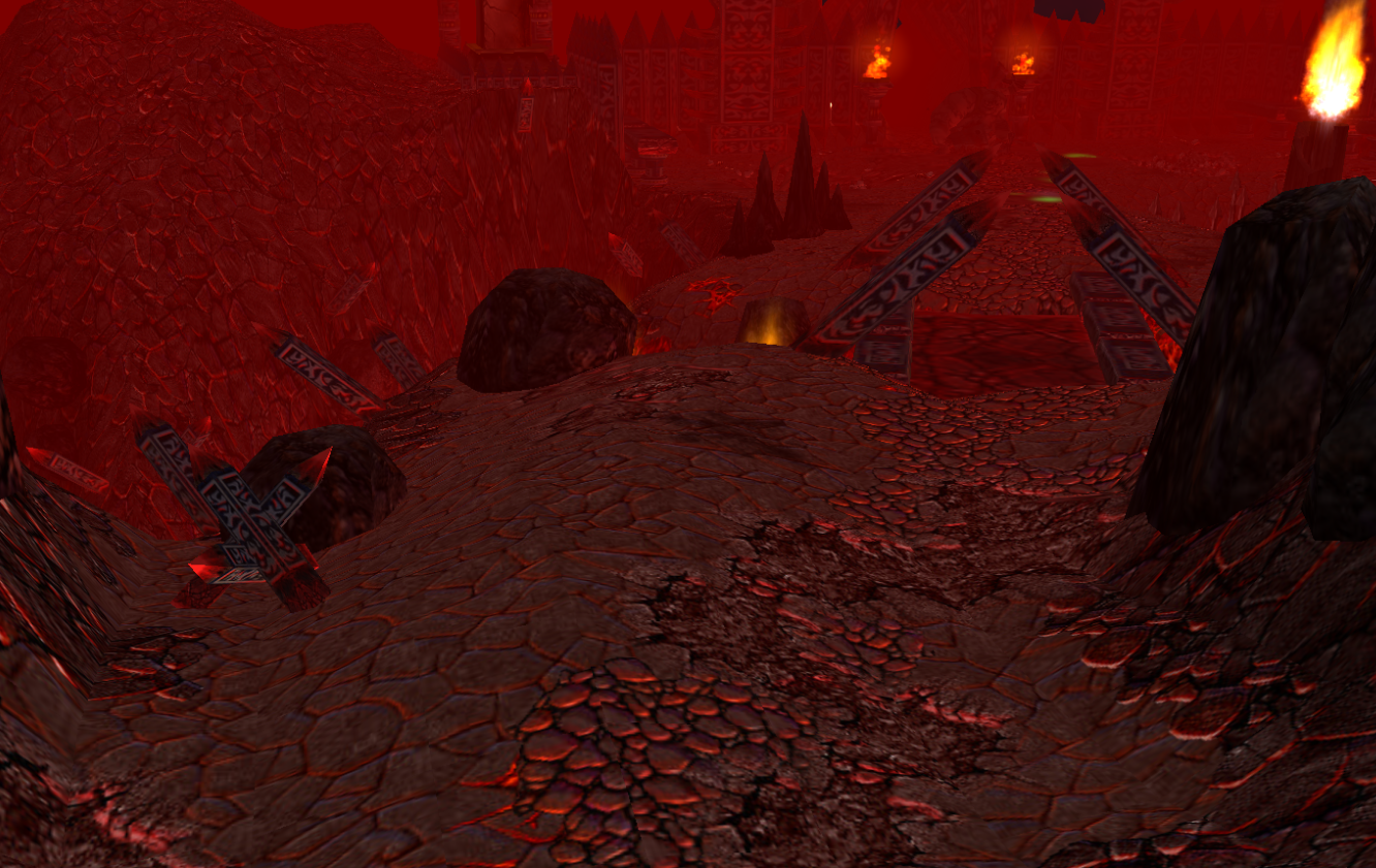 Here is a shot of the entrance to the Broken Fortress, this is actually deep underground, but it is where the demons lurk with their undead slaves.