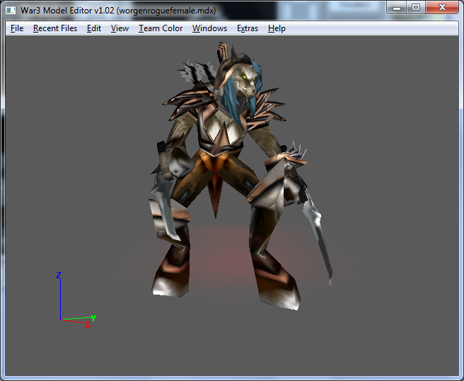 Here is another overview shot, wit the stand animation to show how the feet look. At this point I also reassigned some vertices to different groups, a