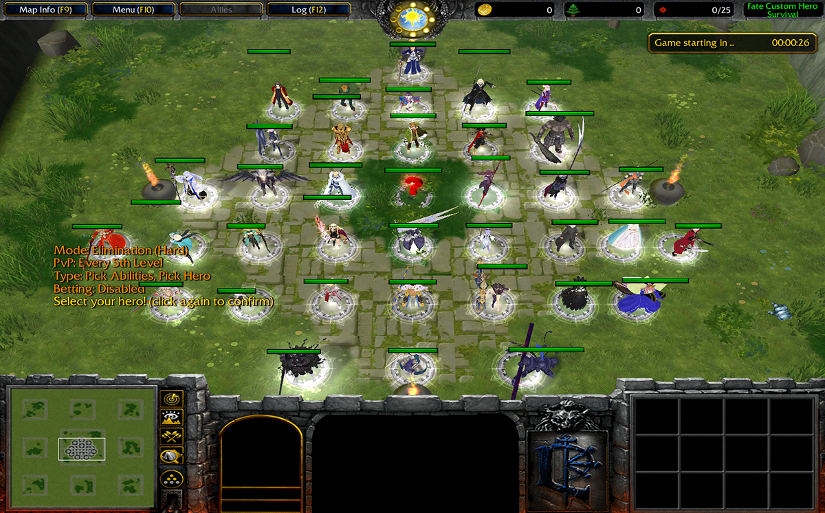 Hero Selections - up to 42 Heroes to choose from