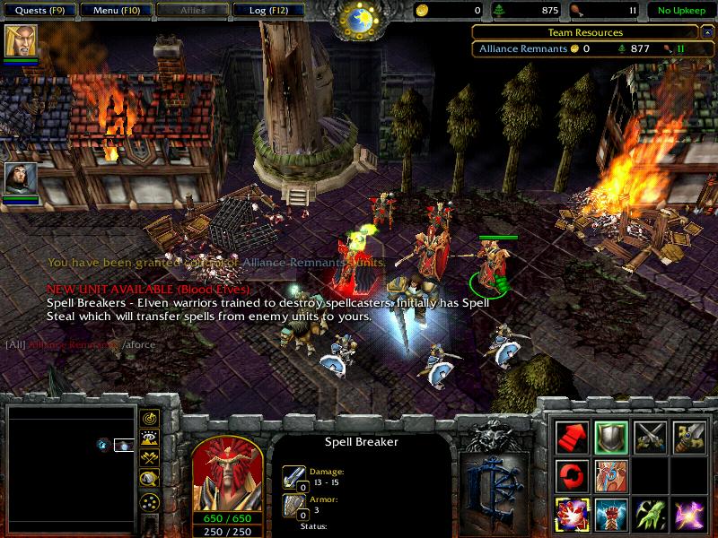 Hints shall also change. Each telling what side can do. Also BETA content has been restored. Such as the Spell Breaker's Defend. Notice the new unit a