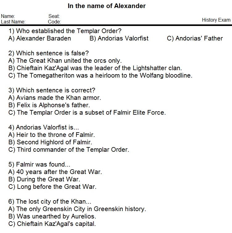 History Test 1