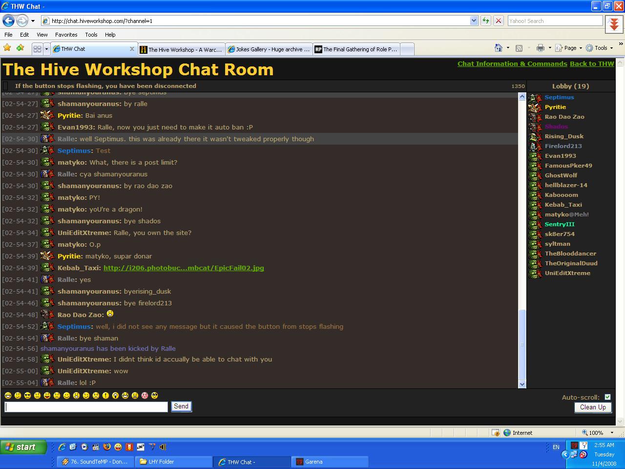 How to greet user that are going to leave chatroom. (By Ralle)