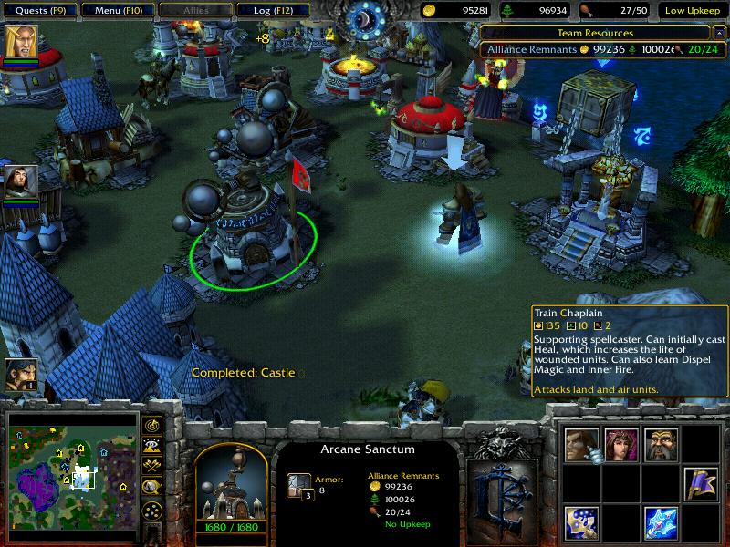 Human structures that is near the Elven Base. Arcane Sanctum changed and some new units featured in it.