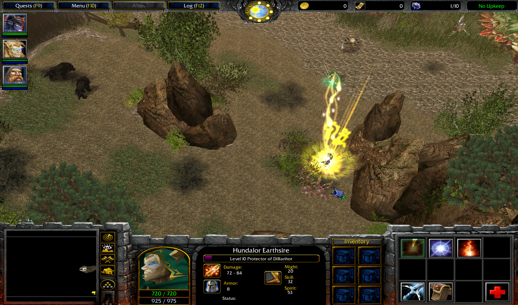 Hundalor uses the light of the sun to heal his allies. The light bounces to all friendly units nearby