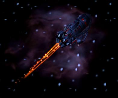 Hyperspace Trail.

It gets longer when you research fast hyperspace technologies. This is how it looks like when you have a very advanced hyperdrive