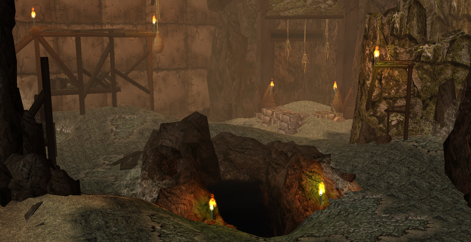 I newer picture of The Hole. The people of Callienth who created the catacombs began to dig deeper and deeper into the earth. They were forced to aban
