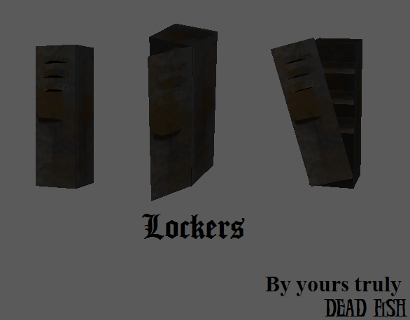 I watched some videos of Penumbra game and I wanted a locker. So I made a locker and I made 2 more variations of it.
Now I have lockers! Weeeeeeeeee!