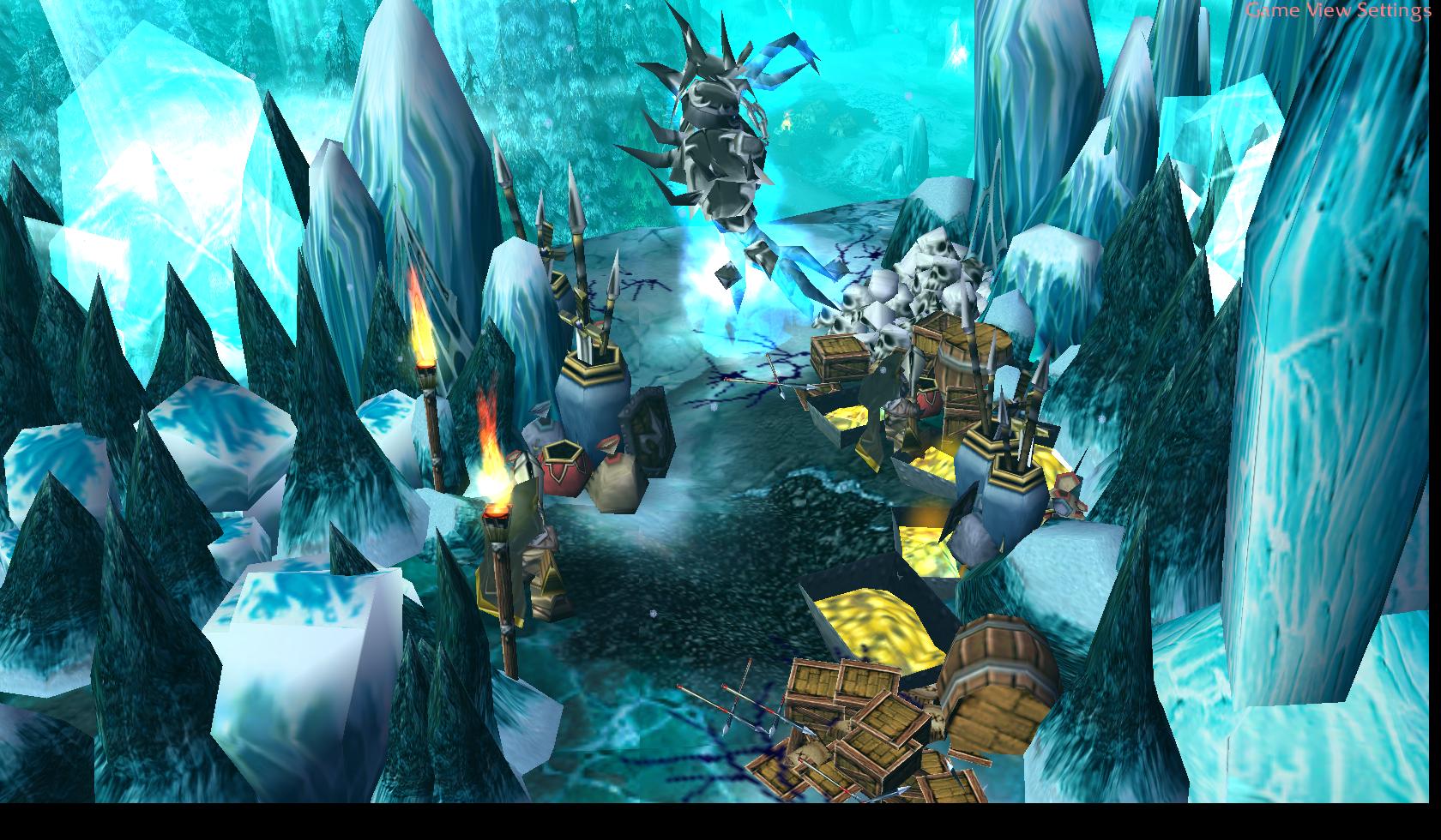 Ice terrain.
It's a elemental with alot of treasures, and 2 dwarfs try to steal it, ofcoarse. "Hurry before he..... sees you. Too late, RUN!"