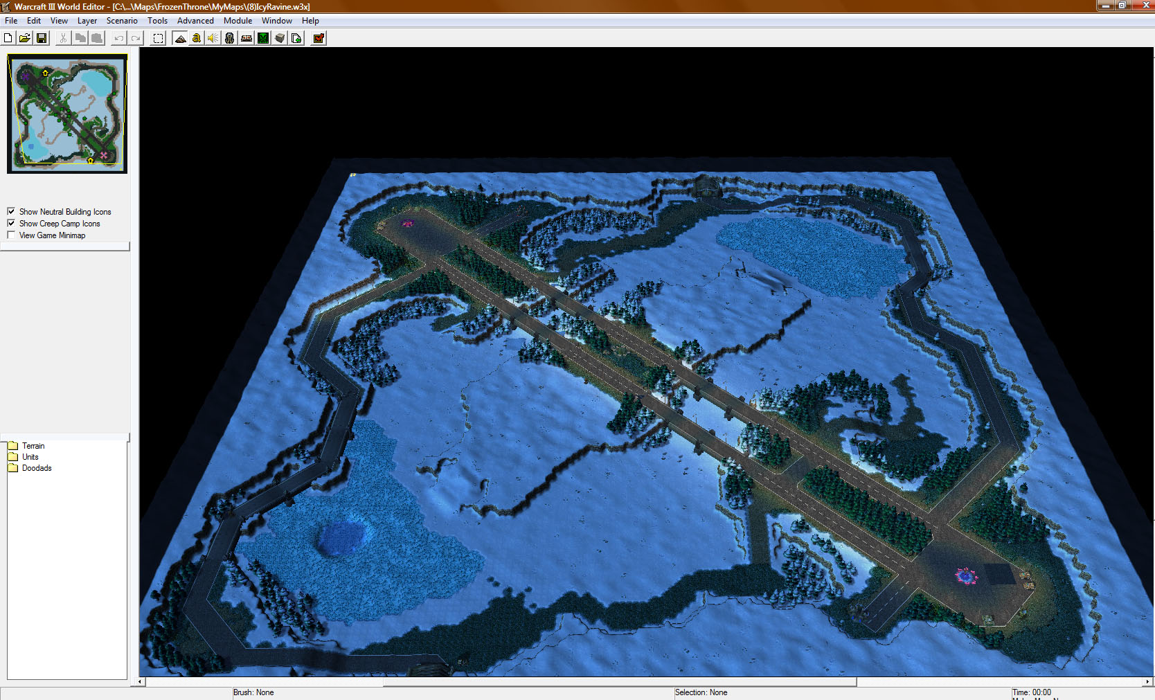 "Icy Ravine" Multi-Scenario Map
A starcraft themed map with multiple game types
Triggers & Terrain: Very Unfinished.