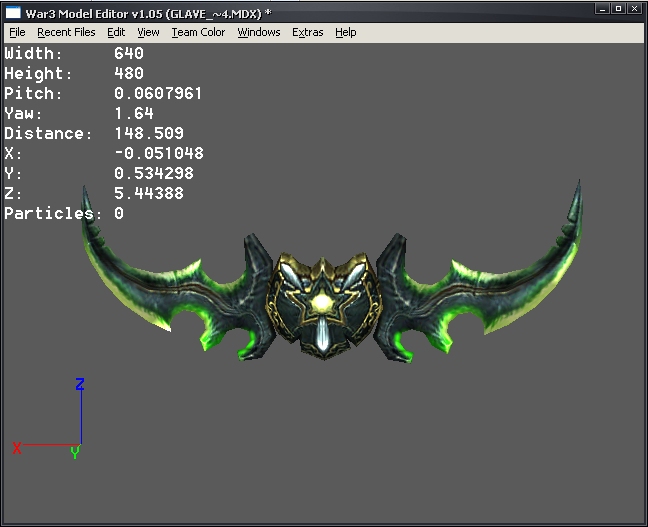 Illidan's Warglaives direct conversion with pathing changes to remove the armour reflect texture as Warcraft III screws its additive filter up.

Als