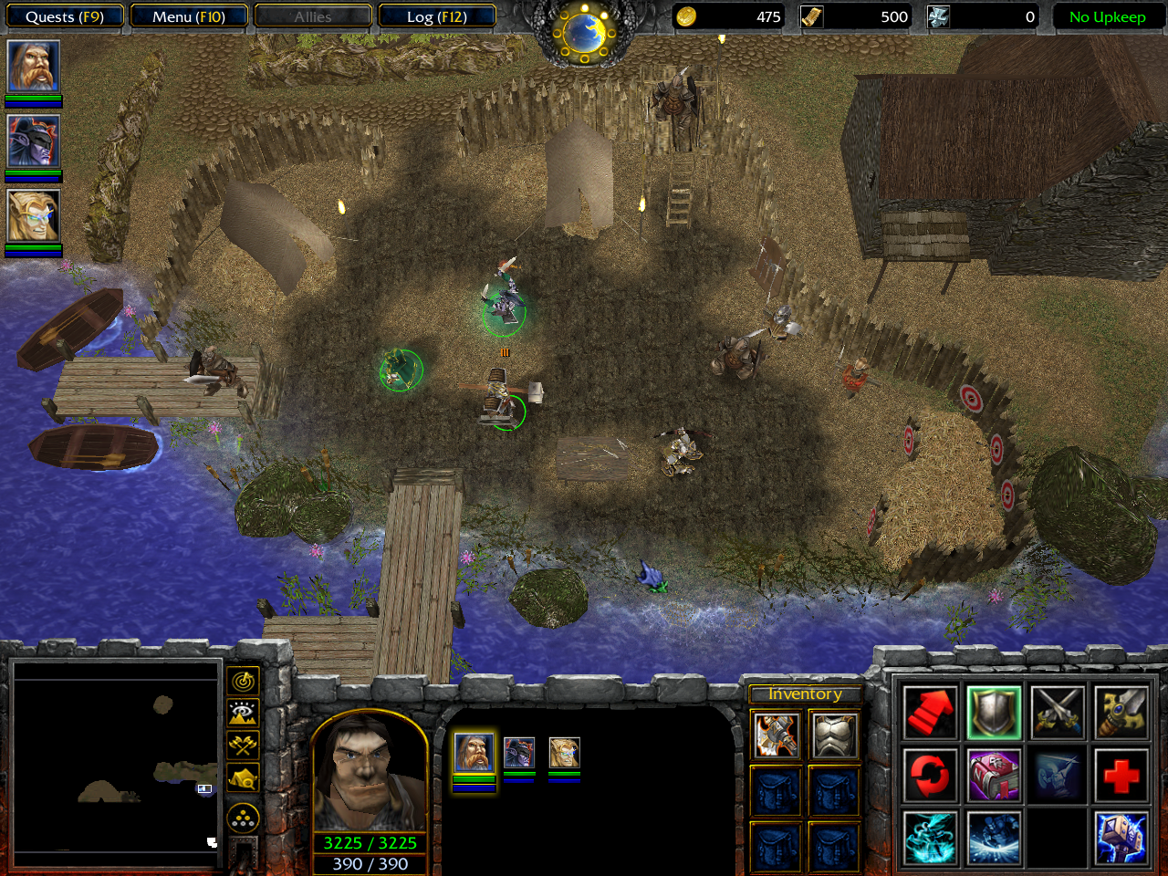 Ingame screenshot of the military outpost during the day.