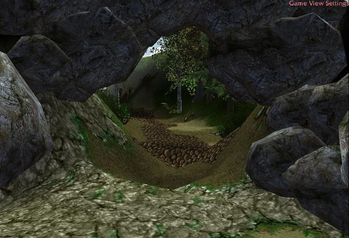 Inside a cave