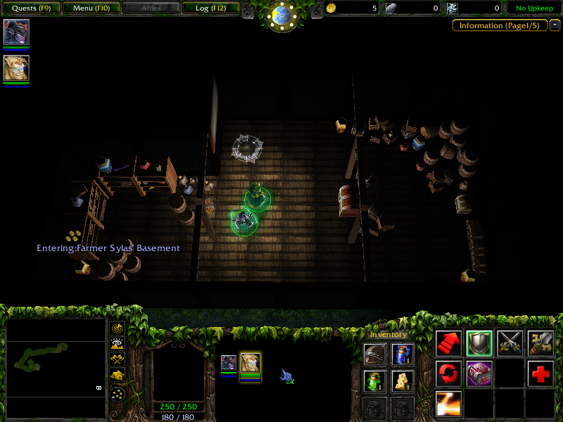 Inside the dark basement