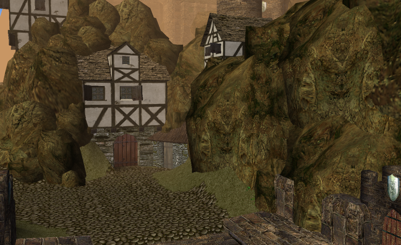 Inside the Stonehaven Gate the city is carved into the mountain itself.