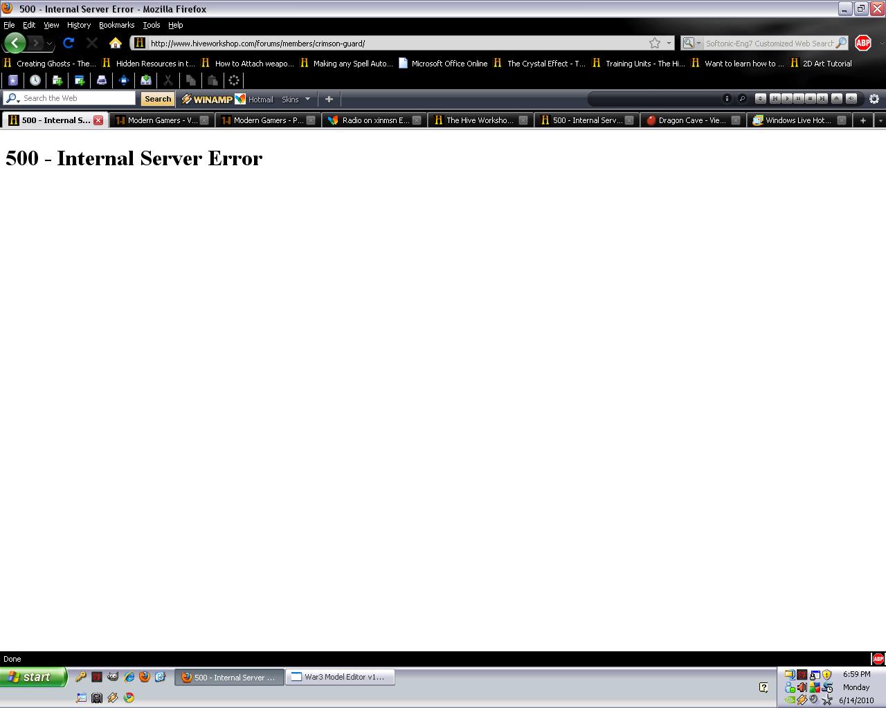 internal server error