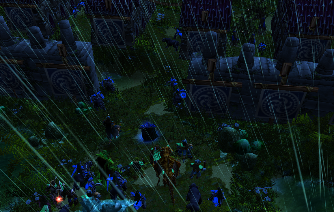 It had started raining and the cold night breeze made it a freezing experience to walk through the Eluna'vi territory ruins. Commander Einnor of the M