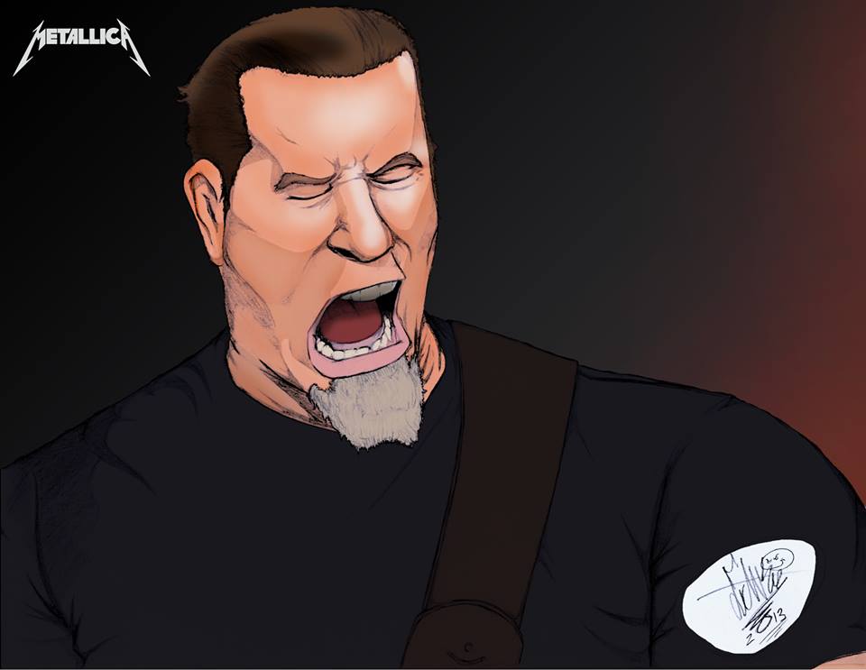JAMES HETFIELD - METALLICA
Hand-drawn with pencil and colored in with Photoshop CS6.  I'm not happy with it (never satisfied with any of my art) but
