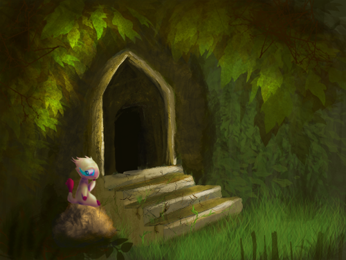 jungle temple whit creature