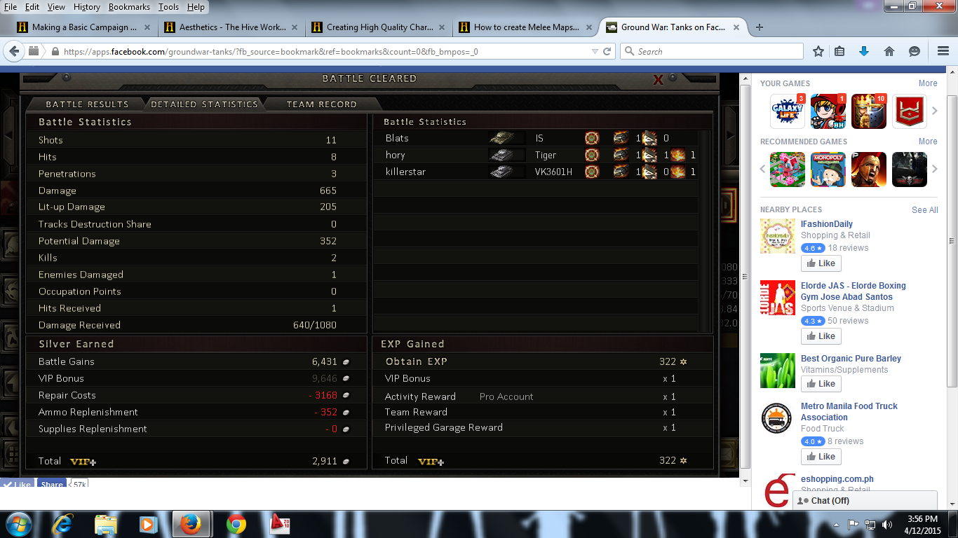 Just destroyed a Tiger and a VK3601H!
I almost died. xD