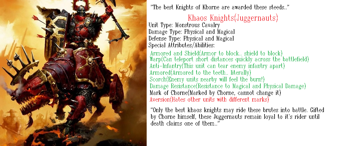 Khaos Knights(Juggernaut) Info