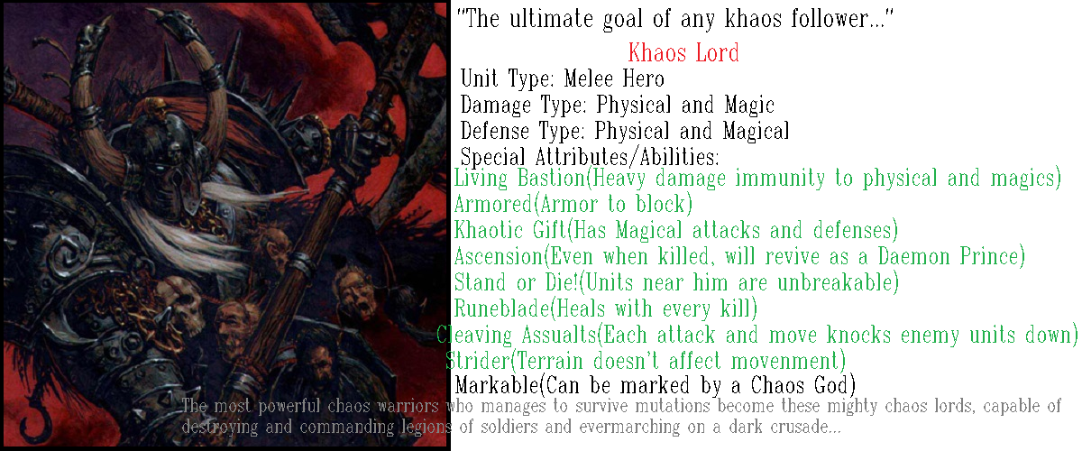Khaos Lord Info
