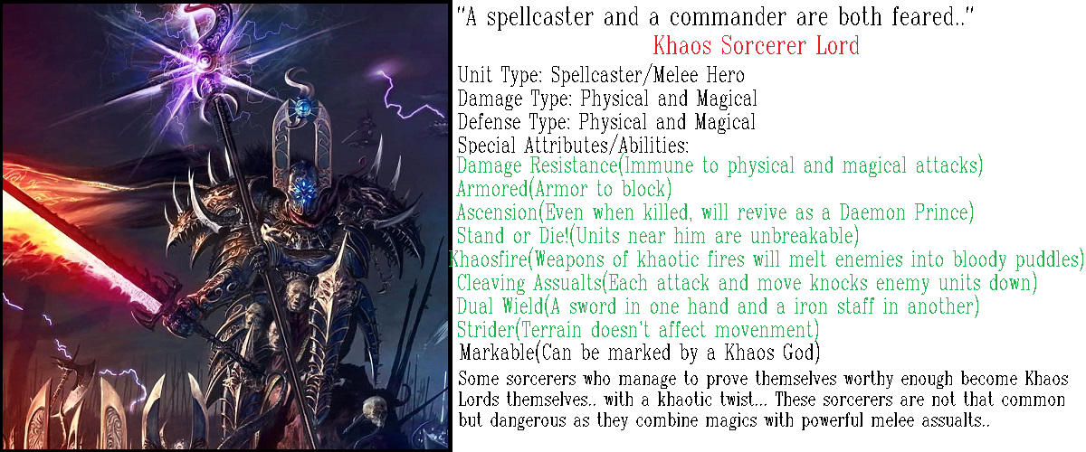 Khaos Sorcerer Lord Info