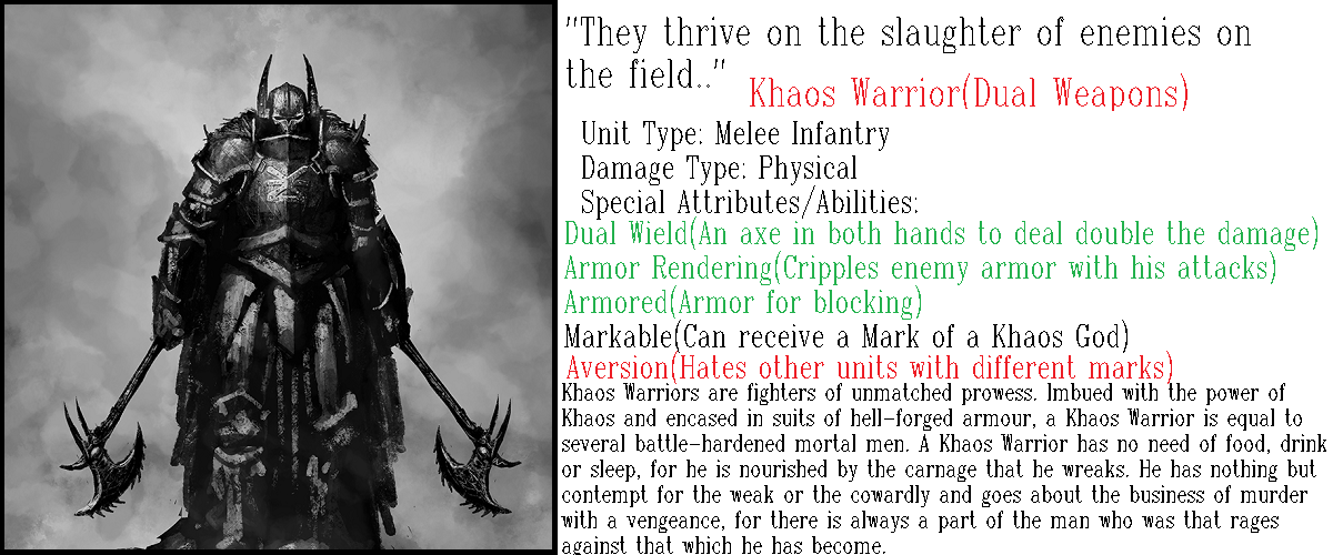 Khaos Warrior(Dual Weapons) Info