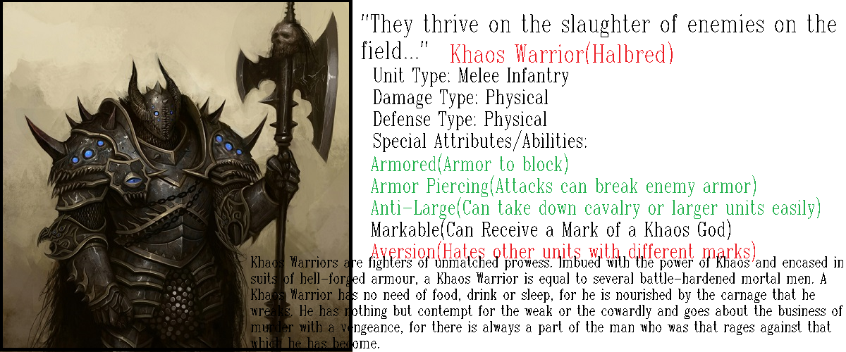 Khaos Warrior(Halbred) Info