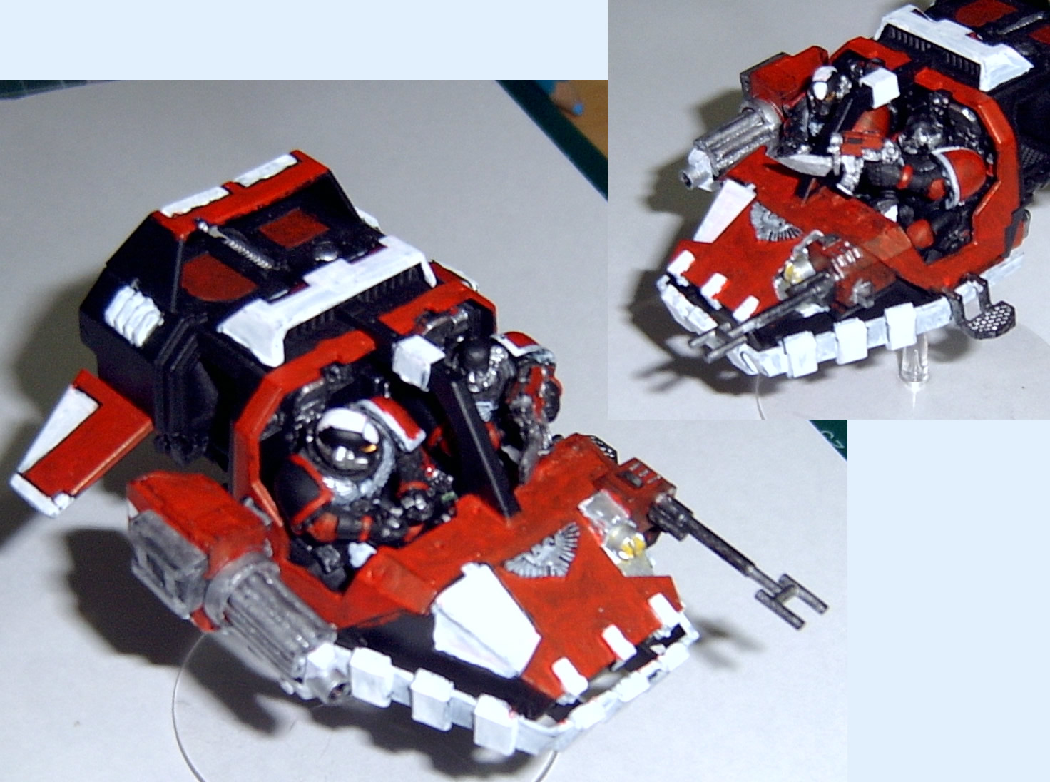 landspeeder
lots of work on this one. when i got it second hand, the gun was broken off and the hull was fucked up with glue. after couple of self in