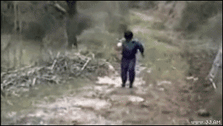 Little jumper falls in a puddle.