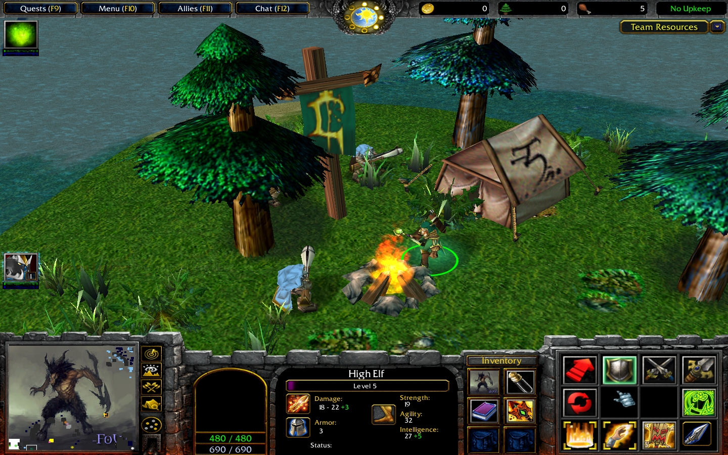 Lone Hero on a Lone Island, I made a chain of islands in an online session and one of the players set up camp here on a tiny one all by there lonesome