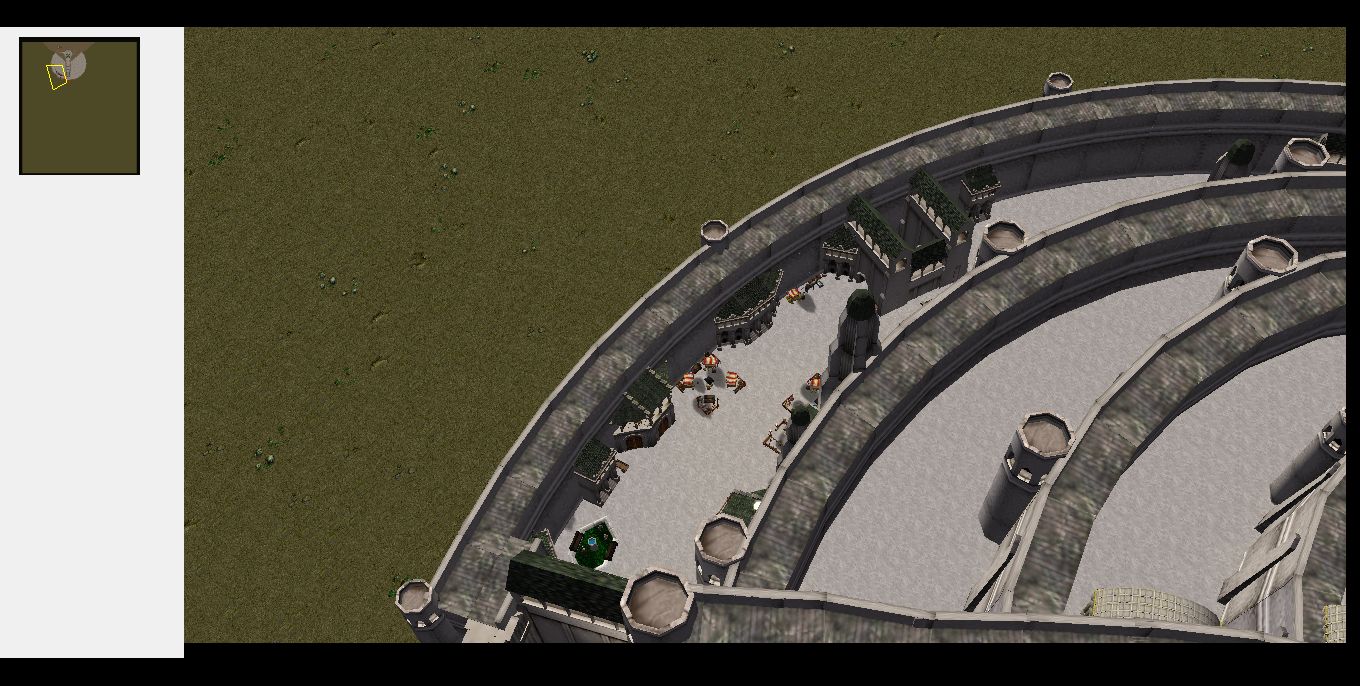 Looking down from atop Minas Tirith.  (Fingolfin's Buildings)