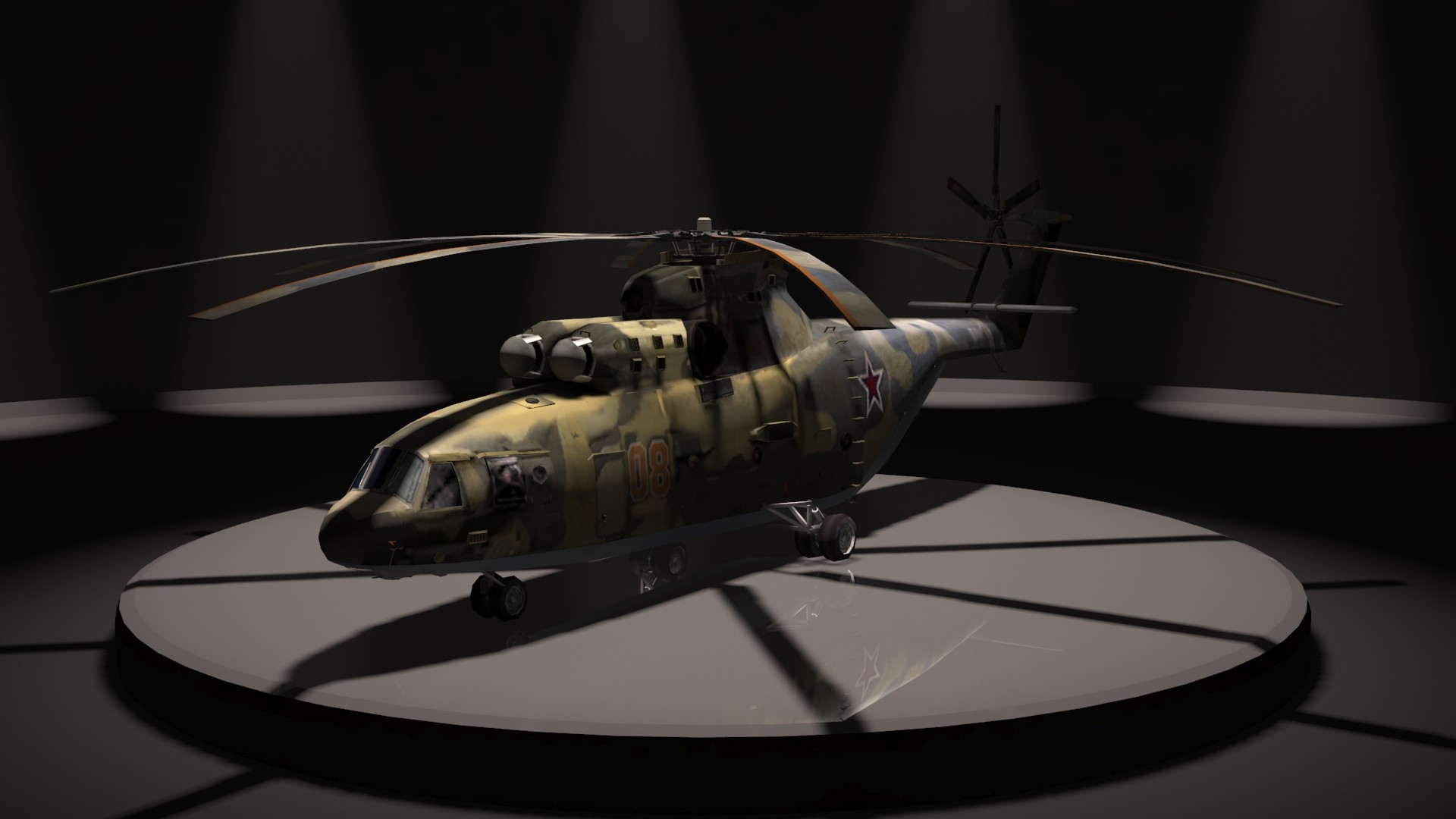 Low Poly Mi-26 Helicopter Model