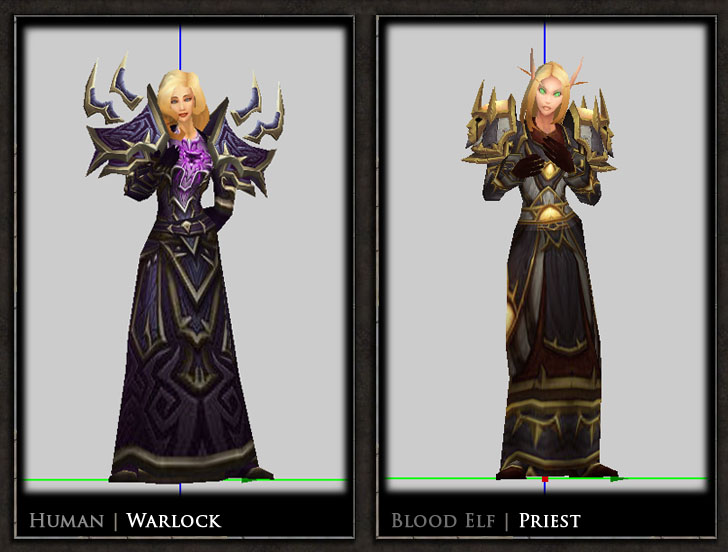 Lowpoly Rendited: Human Warlock and BE Priest (Geomerging WIP)

- Both made based off from female Blood Elf body mesh from previous Heroes Return Pr