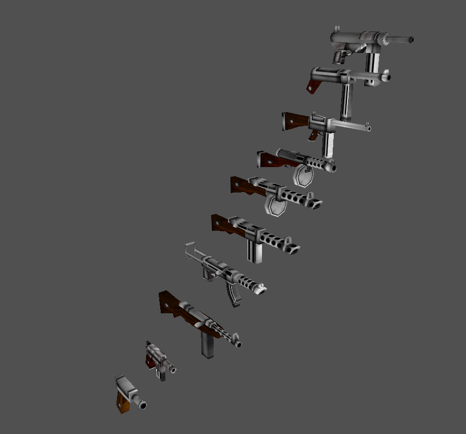 Made and updated weapons: SMGs and Pistols